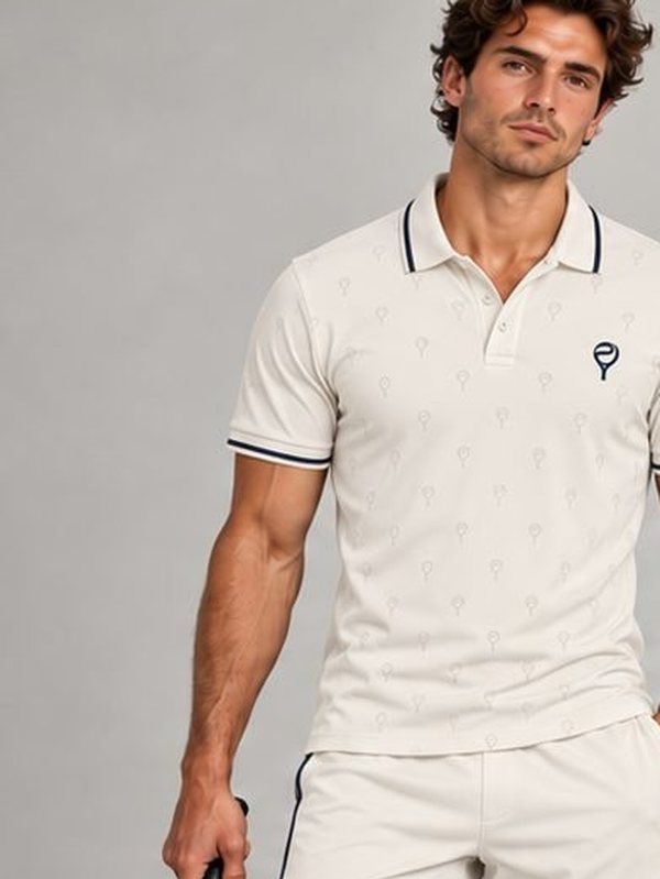 Men's polo and shorts, Ivory